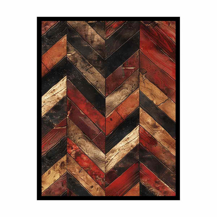 Zigzag  Borwn Pattern Painting canvas Print