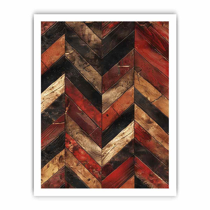 Zigzag  Borwn Pattern Painting framed Print