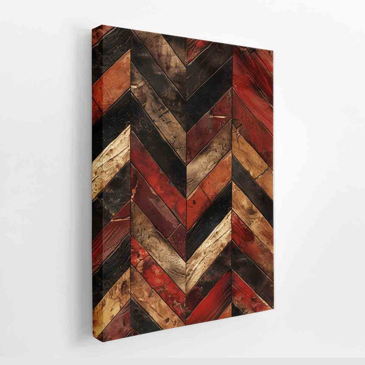 Zigzag  Borwn Pattern Painting canvas Print