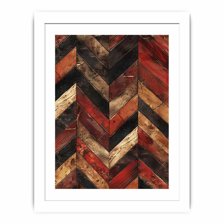 Zigzag  Borwn Pattern Painting framed Print