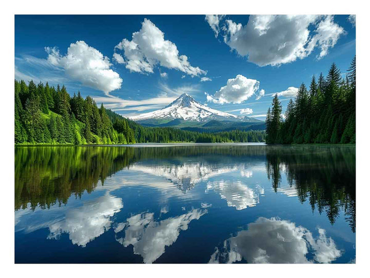 Mt. Hood Reflected In Trillium Lake Oregon Art Print