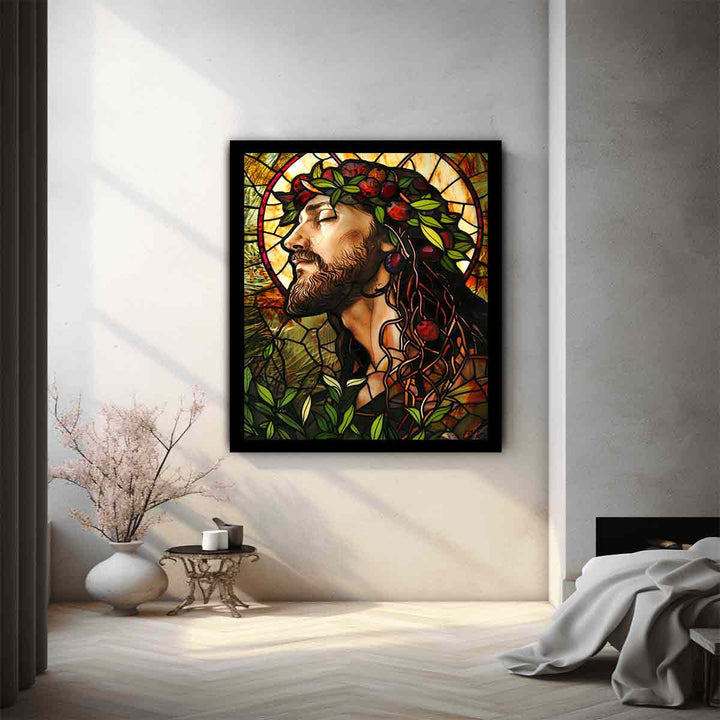 Jesus Glass Art Print