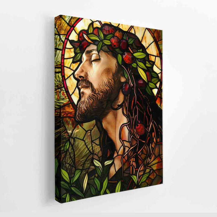 Jesus Glass Art canvas Print