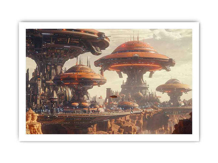 Alien City framed Print