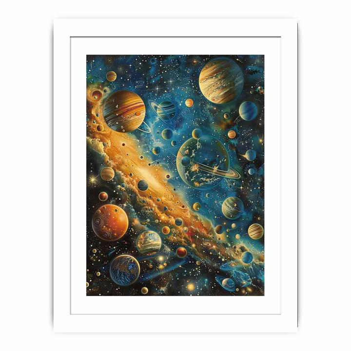 Cosmic Crowd framed Print