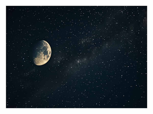 Galaxy Star And Moon Art Print