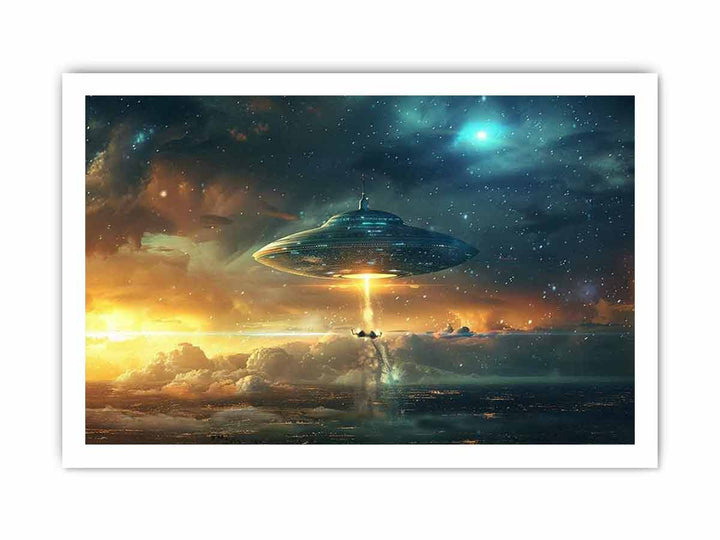 Alien Landing framed Print