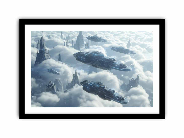 Space Ships framed Print