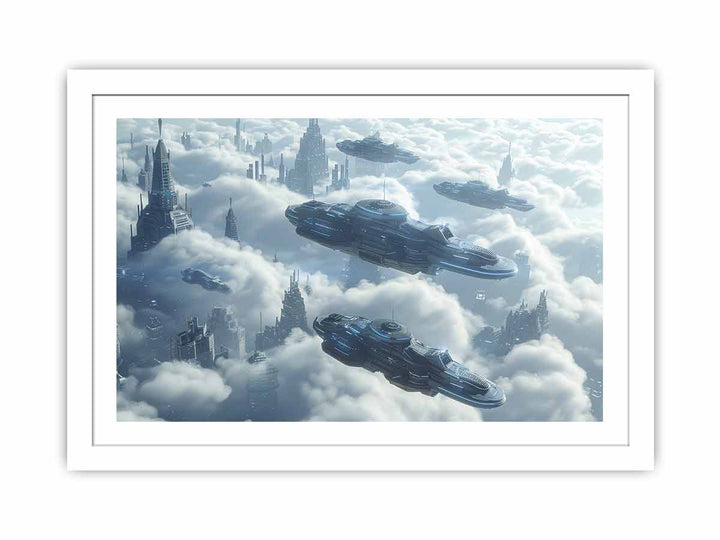 Space Ships framed Print