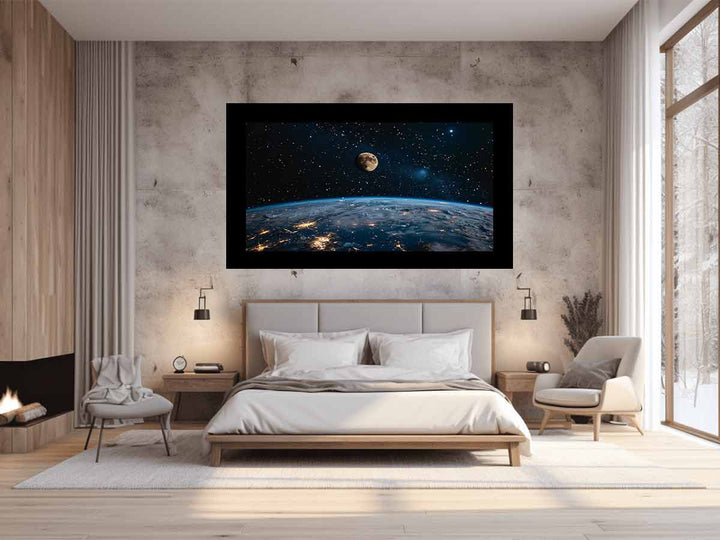 Earth & Moon Art Print