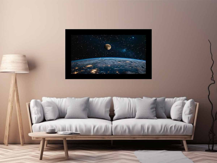 Earth & Moon Art Print