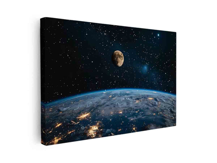 Earth & Moon canvas Print