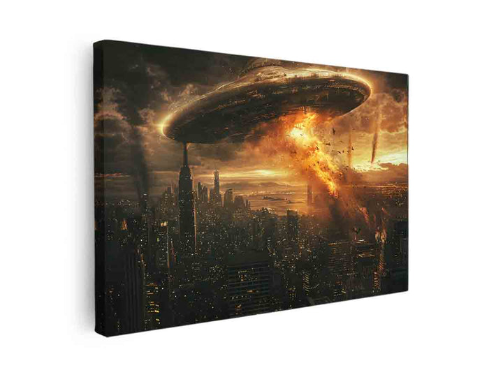 Bombing A City canvas Print