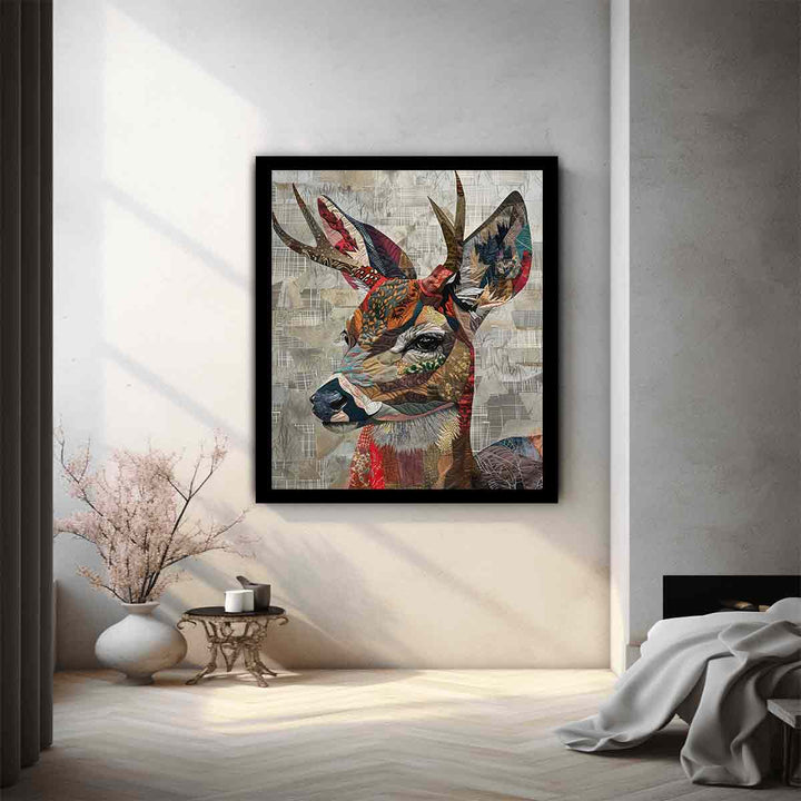 Deer Patchwork Art Print