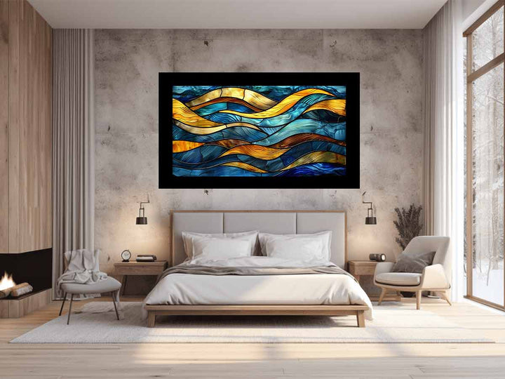 Waves OnGalss Art Print