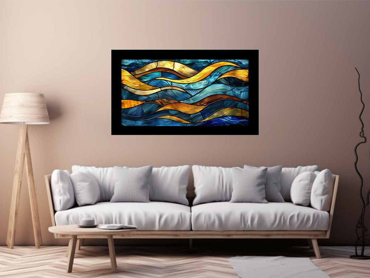 Waves OnGalss Art Print