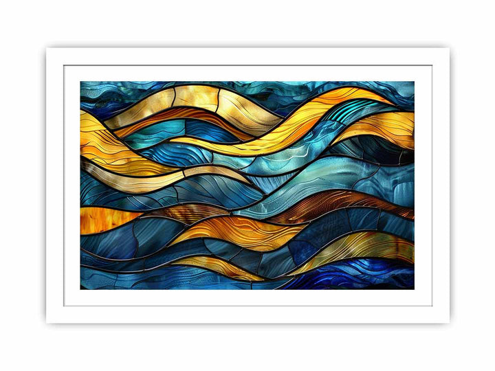 Waves OnGalssframed Print