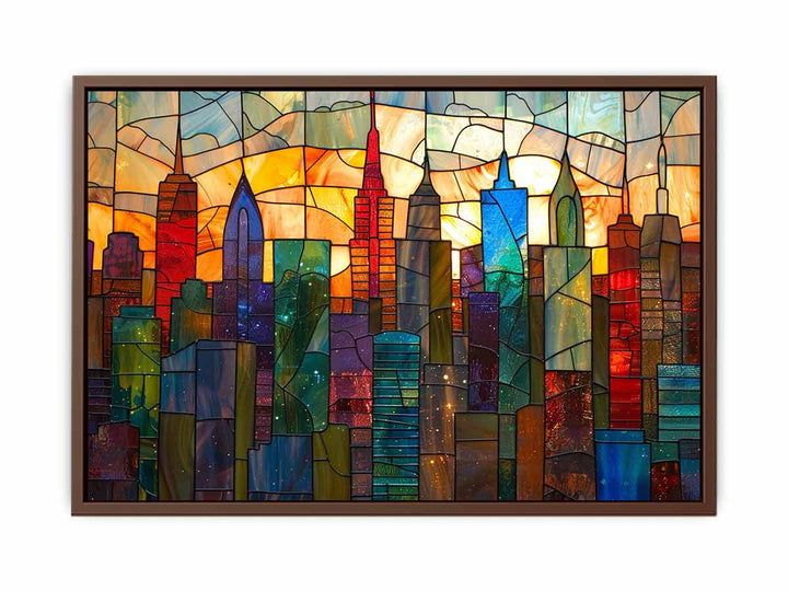 Glass Skyline Painting