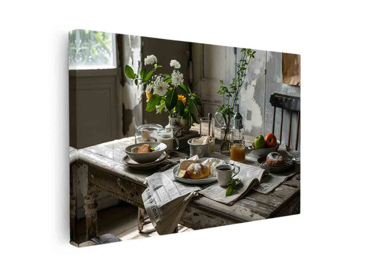 Vinatge Breakfast Table canvas Print