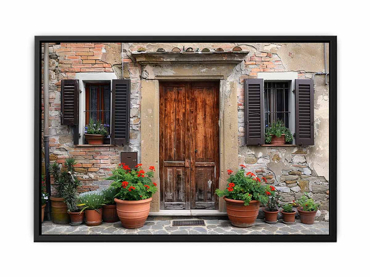 Vintage House Door  canvas Print