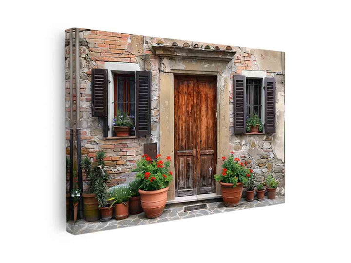 Vintage House Door  canvas Print