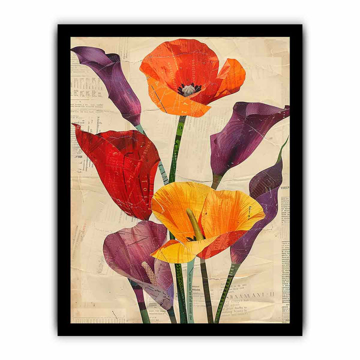 Red And Orange Poppies framed Print