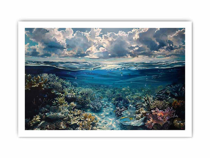 Coral Reef Under Sea framed Print