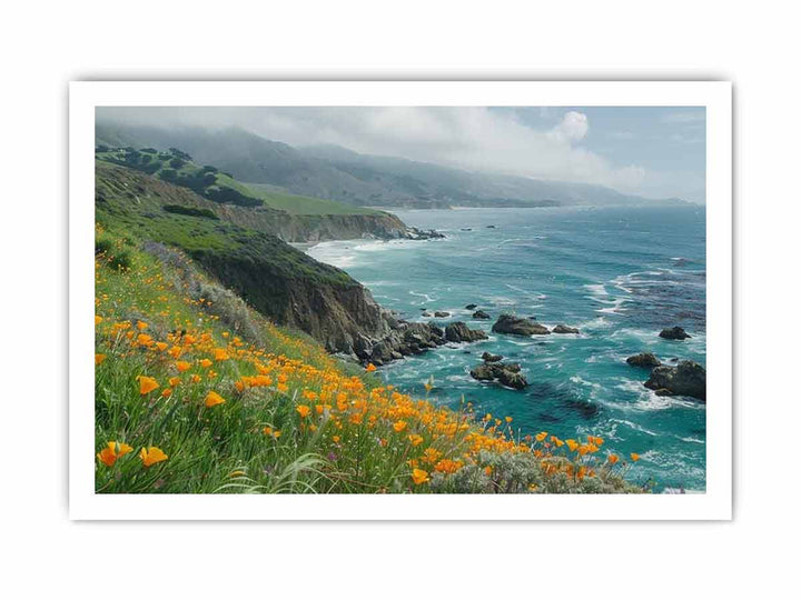 Poppies Along The Pacific Coast framed Print