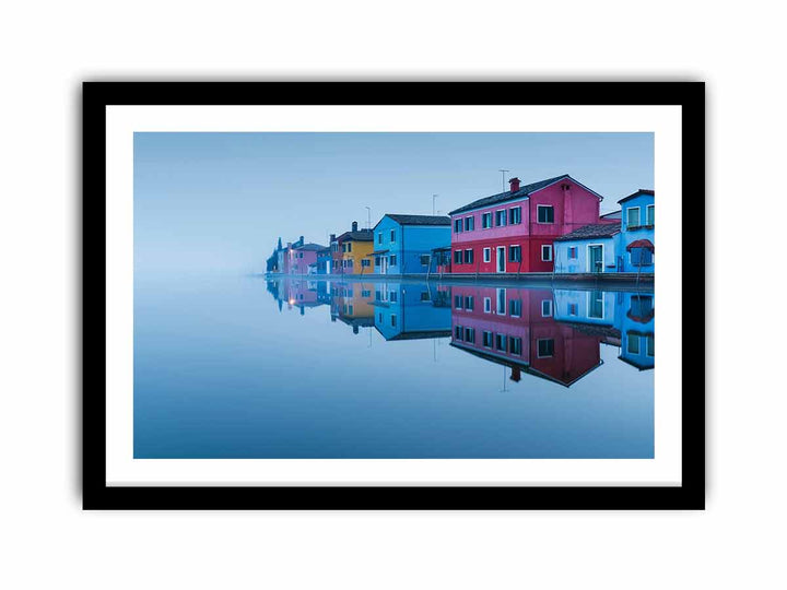 Waterfront Burano Venetian Lagoon Venice framed Print