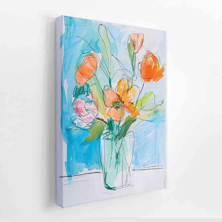 Flowers Sketch canvas Print