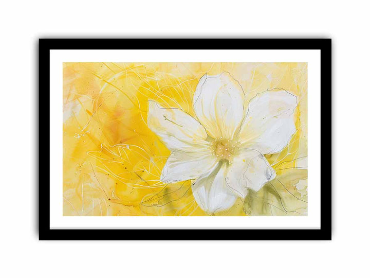 Yellow Abstract Flower framed Print