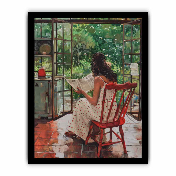 Morning Reading framed Print