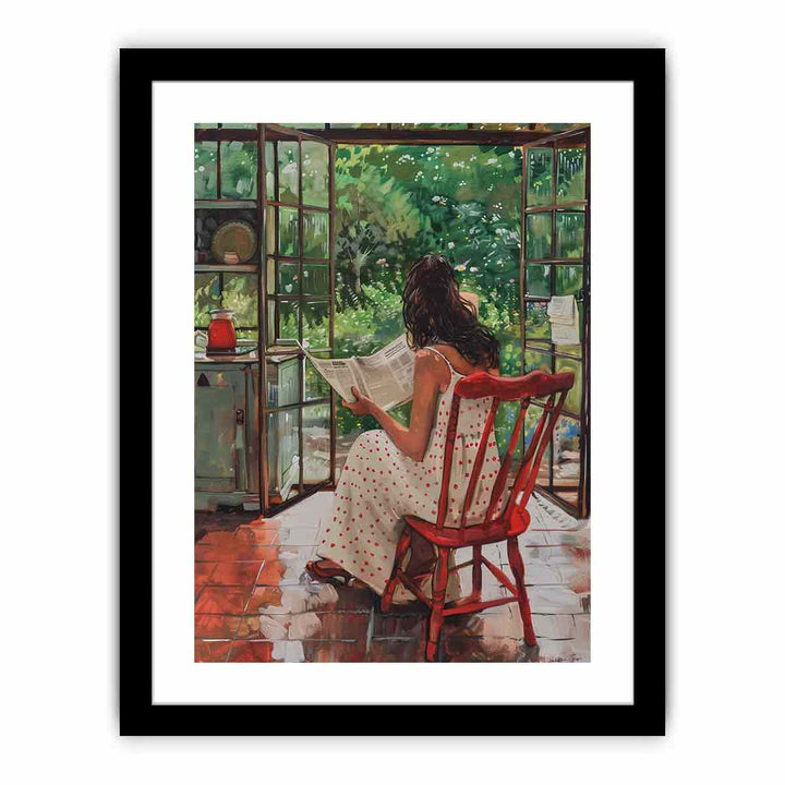 Morning Reading framed Print