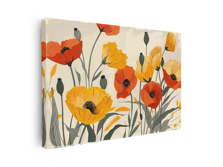 Yellow Orange Poppies  canvas Print