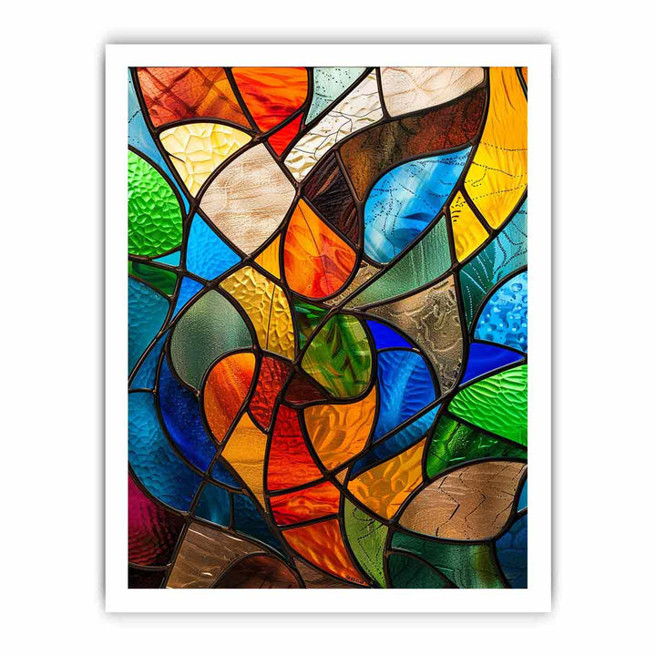 Glass Art pattern framed Print