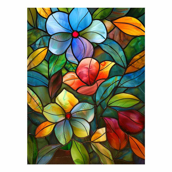 Flowers Glass Art Art Print