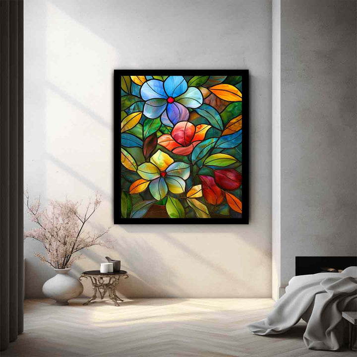 Flowers Glass Art Art Print