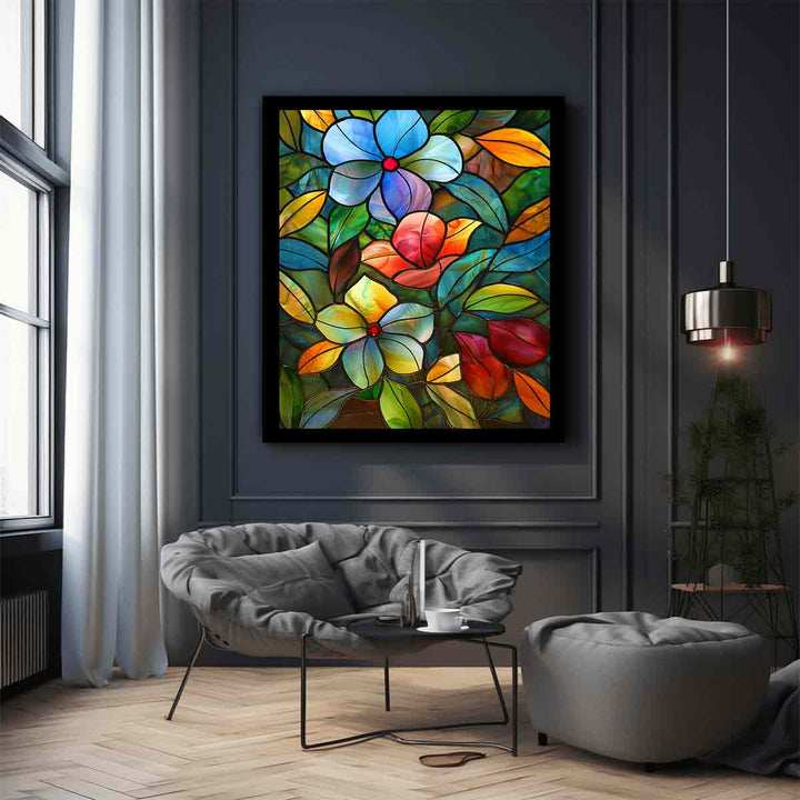 Flowers Glass Art Art Print