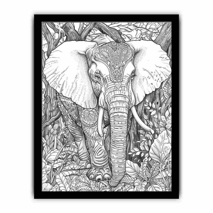 Color Me Elephant  1 framed Print