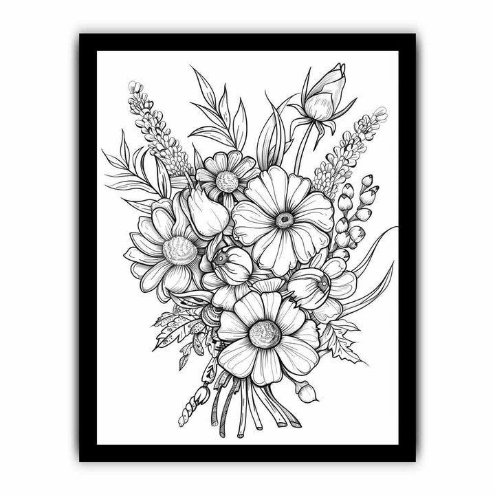 Color Me Flowers framed Print