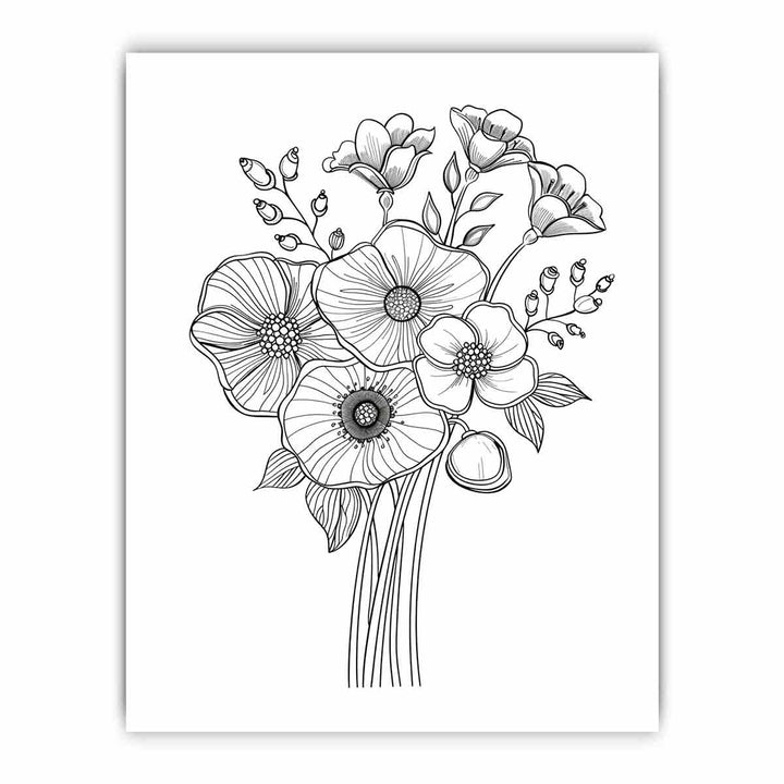 Color Me Floral  Art framed Print