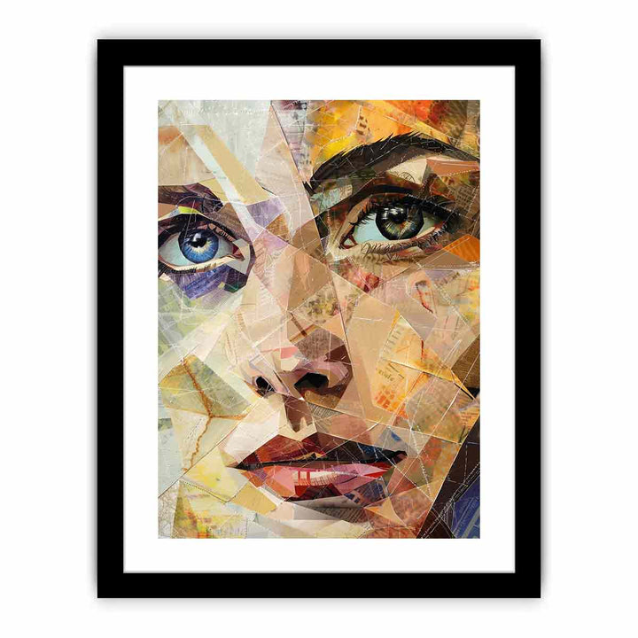 Portrait Patchwork framed Print