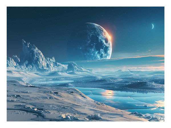 Icy moon Art Print