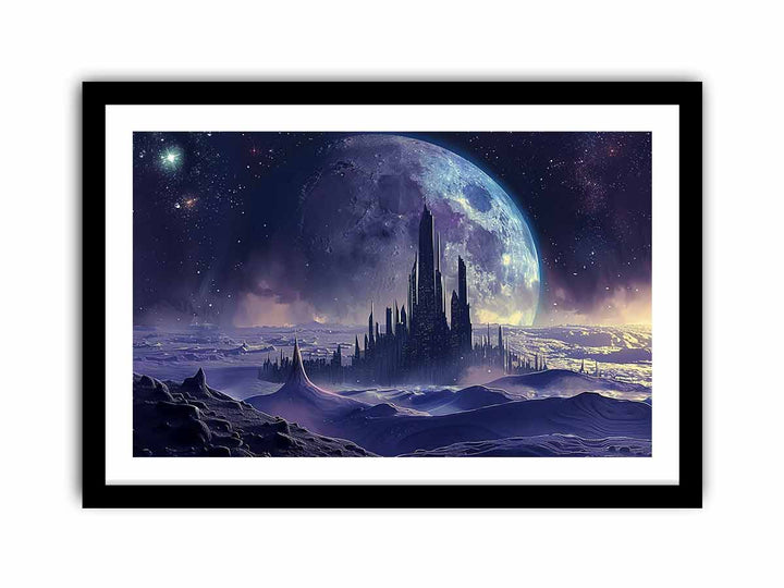 Moon City framed Print