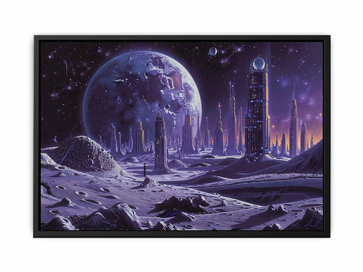 City On Moon canvas Print