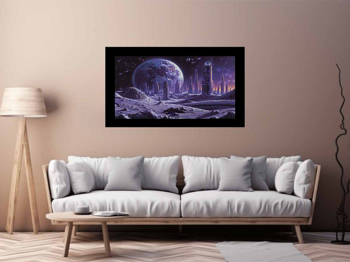 City On Moon Art Print