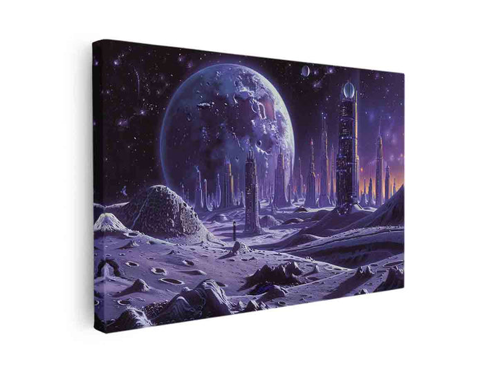 City On Moon canvas Print