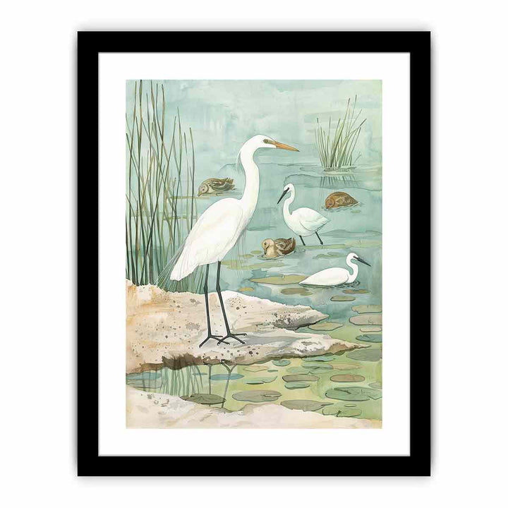 Heron framed Print