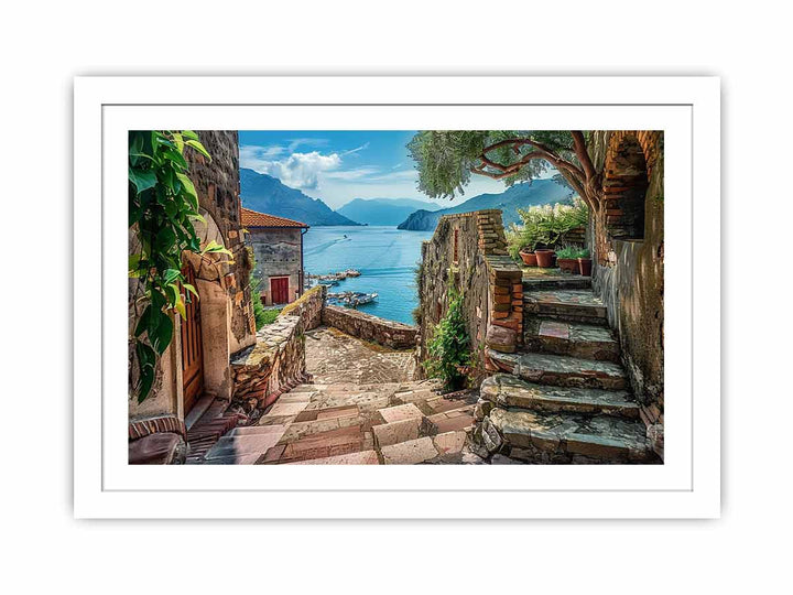 Mediterranean Scene framed Print