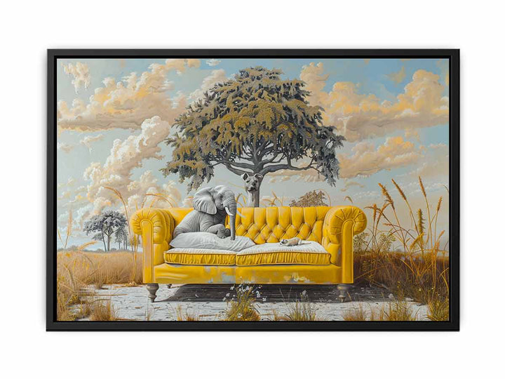 Yellow Couch canvas Print